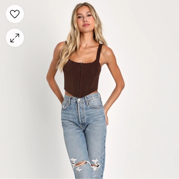 Lulus Tops - Mesh You More Chocolate Brown Tank Top